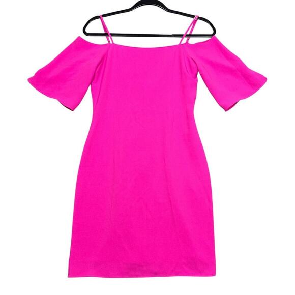 Gianni Bini Hot Pink Off Shoulder Bodycon Dress | Size 0 - Picture 2 of 5